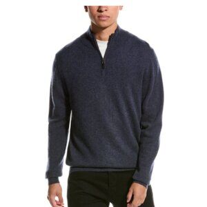 Magaschoni Cashmere Black zip up  Mock Neck Men Pullover Sweater Size: L